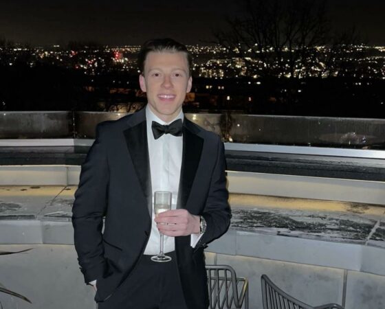 Photo of Daniel Evans at a formal event.